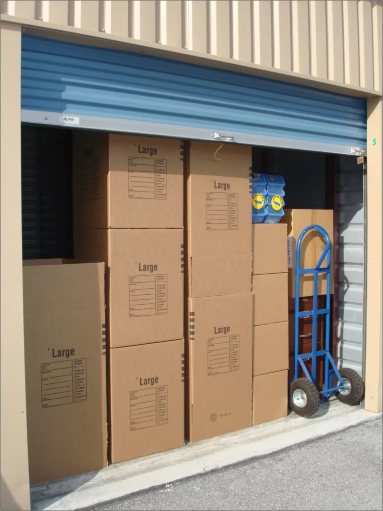 Storage unit with boxes inside